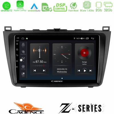 Cadence Z Series Mazda 6 2008-2012 8core Android12 2+32GB Navigation Multimedia Tablet 9"