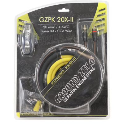 Κιτ εγκατάστασης καλωδίου τροφοδοσίας 20 mm² / 4AWG CCA υψηλής ποιότητας, συμπεριλαμβανομένου του καλωδίου σήματος - Ground Zero GZPK 20X-II