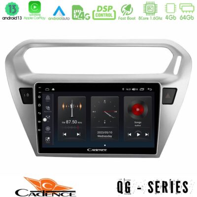 Cadence QG Series 8Core Android13 4+64GB Citroen C-Elysee / Peugeot 301 Navigation Multimedia Tablet 9"