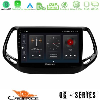 Cadence QG Series 8Core Android13 4+64GB Jeep Compass 2017> Navigation Multimedia Tablet 10"