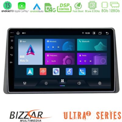 Bizzar Ultra Series Dacia Duster 2019-> 8Core Android13 8+128GB Navigation Multimedia Tablet 10"