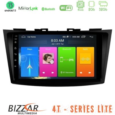 Bizzar 4T Series Suzuki Swift 2011-2016 4Core Android13 2+32GB Navigation Multimedia Tablet 9"