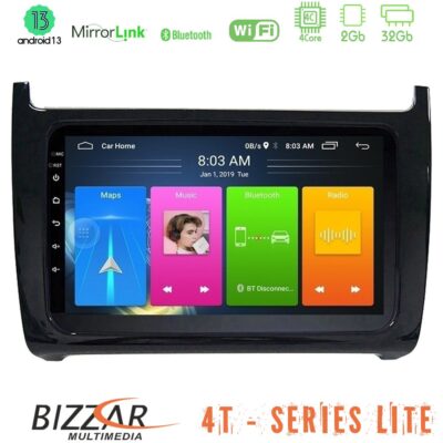 Bizzar 4T Series Vw Polo 4Core Android13 2+32GB Navigation Multimedia Tablet 9"