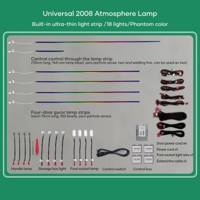 DIQ AMBIENT DREAM 256 BLACK (Universal Thin Light Black Strip Ambient Light, 18 Lights with 256 colours)