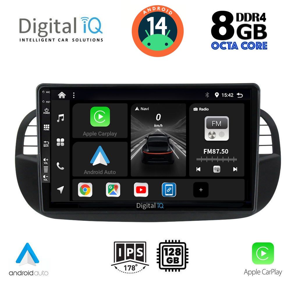 DIGITAL IQ BXF 7130_CPAA (9inc) MULTIMEDIA TABLET for FIAT 500 mod. 2007-2015