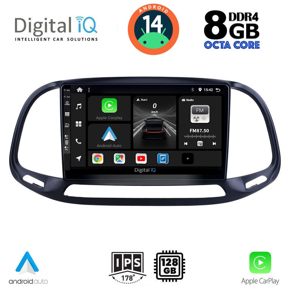DIGITAL IQ BXF 7138_CPAA (9inc) MULTIMEDIA TABLET for FIAT DOBLO – OPEL COMBO mod. 2015-2018