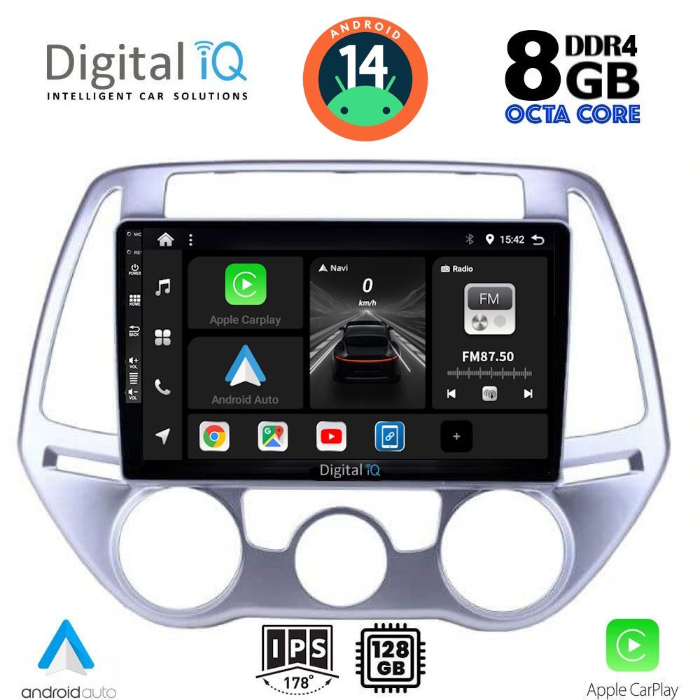 DIGITAL IQ BXF 7227_CPAA A/C (9inc) MULTIMEDIA TABLET for HYUNDAI i20 mod. 2008-2012