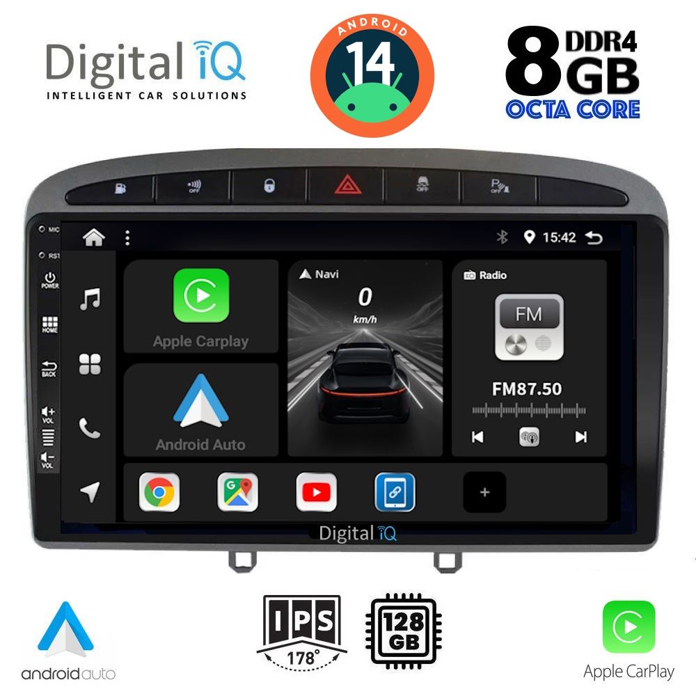 DIGITAL IQ BXF 7513_CPAA (9inc) MULTIMEDIA TABLET for PEUGEOT 308 mod.2007-2012 - RCZ mod.2009-2015