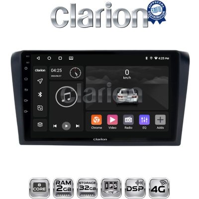 CLARION GL71161 Οθόνη OEM Multimedia Αυτοκινήτου για MAZDA 3 2003 > 2008 (CarPlay/AndroidAuto/BT/GPS/WIFI/GPRS)