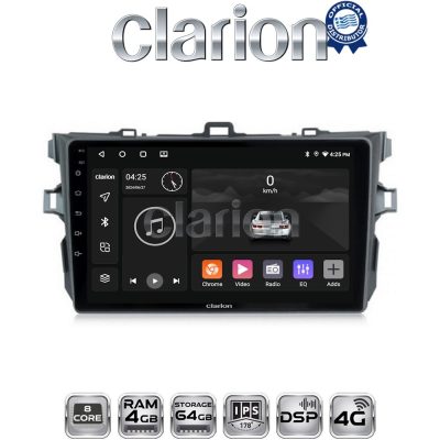 CLARION GL72063 Οθόνη OEM Multimedia Αυτοκινήτου για TOYOTA COROLLA 2006>2012  (CarPlay/AndroidAuto/BT/GPS/WIFI/GPRS)
