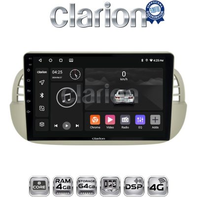 CLARION GL72315 Οθόνη OEM Multimedia Αυτοκινήτου για Fiat 500 2007 > 2016 (CarPlay/AndroidAuto/BT/GPS/WIFI/GPRS)