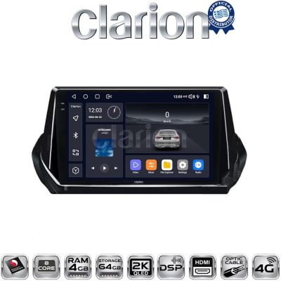 CLARION GL74375 Οθόνη OEM Multimedia Αυτοκινήτου για PEUGEOT 208-2008 2012>  (CarPlay/AndroidAuto/BT/GPS/WIFI/GPRS)