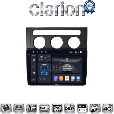 CLARION GL74511B Οθόνη OEM Multimedia Αυτοκινήτου για VW Touran 2003 > 2010 (CarPlay/AndroidAuto/BT/GPS/WIFI/GPRS)
