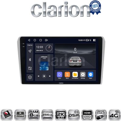 CLARION GL75025 Οθόνη OEM Multimedia Αυτοκινήτου για Toyota Avensis 2003>2008 (CarPlay/AndroidAuto/BT/GPS/WIFI/GPRS)