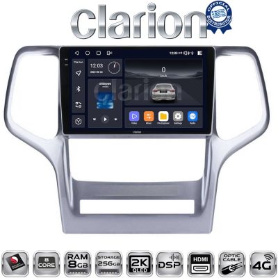 CLARION GL75234 Οθόνη OEM Multimedia Αυτοκινήτου για Jeep Gran Cherokee 2011 > 2013 (CarPlay/AndroidAuto/BT/GPS/WIFI/GPRS)