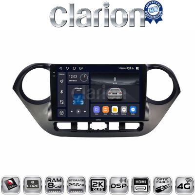 CLARION GL75406 Οθόνη OEM Multimedia Αυτοκινήτου για Hyundai i10 2014> (CarPlay/AndroidAuto/BT/GPS/WIFI/GPRS)