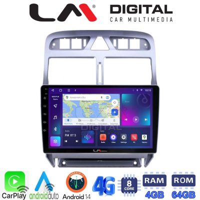 LM Digital - LM ZC8017 GPS Οθόνη OEM Multimedia Αυτοκινήτου για PEUGEOT 307 2001 > 2008  (CarPlay/AndroidAuto/BT/GPS/WIFI/GPRS)