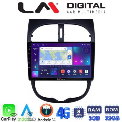 LM Digital - LM ZE8206 GPS Οθόνη OEM Multimedia Αυτοκινήτου για Peugeot 206 2002 > 2006 (CarPlay/AndroidAuto/BT/GPS/WIFI/GPRS)