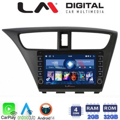 LM Digital - LM ZG4389 GPS Οθόνη OEM Multimedia Αυτοκινήτου για Honda Civic 2012 > 2016 (CarPlay/AndroidAuto/BT/GPS/WIFI/GPRS)