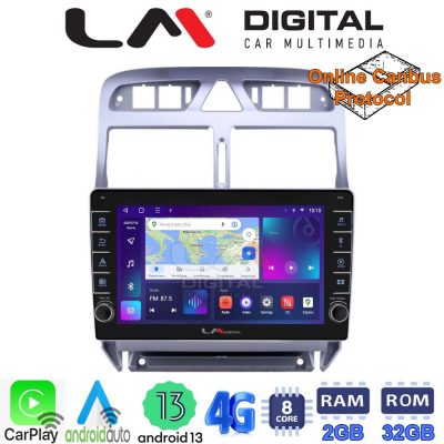 LM Digital - LM ZG8017 GPS Οθόνη OEM Multimedia Αυτοκινήτου για PEUGEOT 307 2001 > 2008  (CarPlay/AndroidAuto/BT/GPS/WIFI/GPRS)