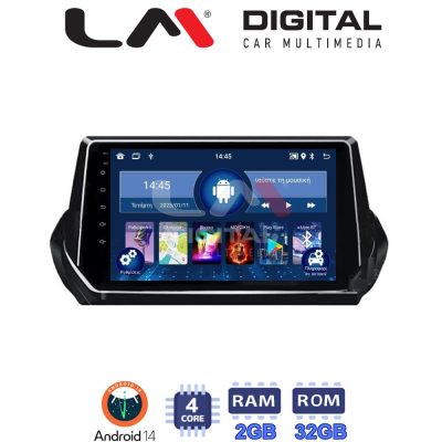 LM Digital - LM ZL4375 GPS Οθόνη OEM Multimedia Αυτοκινήτου για PEUGEOT 208-2008 2012>  (BT/GPS/WIFI)