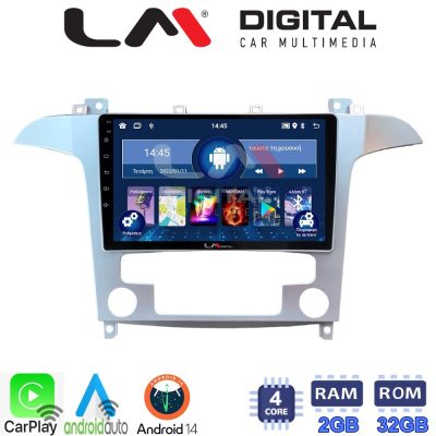 LM Digital - LM ZN4003 GPS Οθόνη OEM Multimedia Αυτοκινήτου για Ford S-Max 2006 > 2014 (CarPlay/AndroidAuto/BT/GPS/WIFI/GPRS)