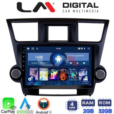 LM Digital - LM ZN4089 GPS Οθόνη OEM Multimedia Αυτοκινήτου για Toyota Highlander 2008 > 2015 (CarPlay/AndroidAuto/BT/GPS/WIFI/GPRS)