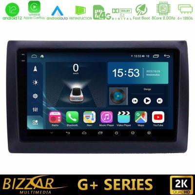 Bizzar G+ Series Fiat Stilo 8core Android12 6+128GB Navigation Multimedia Tablet 9"