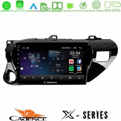 Cadence X Series Toyota Hilux 2017-2024 8core Android12 4+64GB Navigation Multimedia Tablet 10"