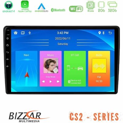 Bizzar CS2 Series 4Core Android14 2+32GB Alfa Romeo 159/Brera/Spider Navigation Multimedia Tablet 9"  Με Carplay & Android Auto