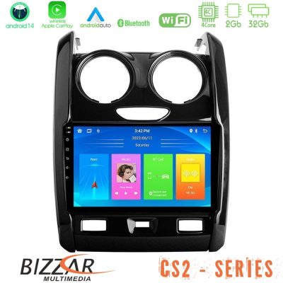 Bizzar CS2 Series 4Core Android14 2+32GB Dacia Duster 2014-2018 Navigation Multimedia Tablet 9" Με Carplay & Android Auto