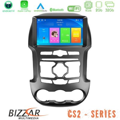 Bizzar CS2 Series 4Core Android14 2+32GB Ford Ranger 2012-2016 Navigation Multimedia Tablet 9" Με Carplay & Android Auto