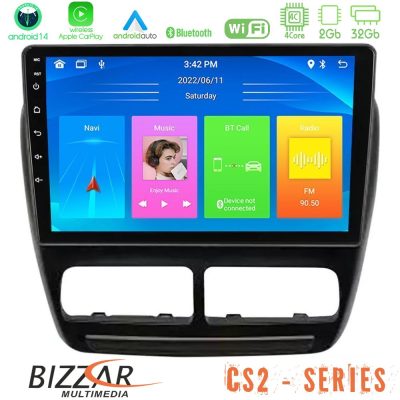 Bizzar CS2 Series 4Core Android14 2+32GB Fiat Doblo / Opel Combo 2010-2014 Navigation Multimedia Tablet 9" Με Carplay & Android Auto
