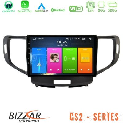 Bizzar CS2 Series 4Core Android14 2+32GB Honda Accord 2008-2015 Navigation Multimedia Tablet 9" Με Carplay & Android Auto