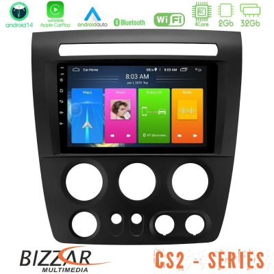 Bizzar CS2 Series 4Core Android14 2+32GB Hummer H3 2005-2009 Navigation Multimedia Tablet 9" Με Carplay & Android Auto