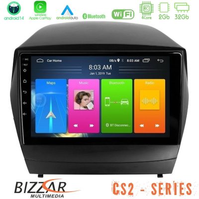 Bizzar CS2 Series 4Core Android14 2+32GB Hyundai IX35 Auto A/C Navigation Multimedia Tablet 9" Με Carplay & Android Auto