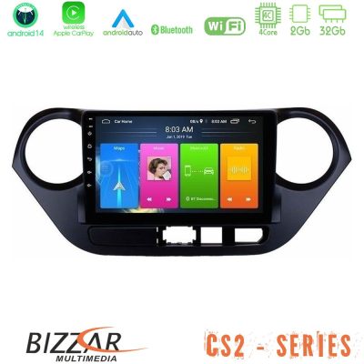 Bizzar CS2 Series 4Core Android14 2+32GB Hyundai i10 2014-2020 Navigation Multimedia Tablet 9" Με Carplay & Android Auto
