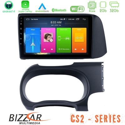 Bizzar CS2 Series 4Core Android14 2+32GB Hyundai i10 Navigation Multimedia Tablet 9" Με Carplay & Android Auto
