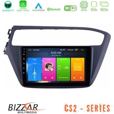 Bizzar CS2 Series 4Core Android14 2+32GB Hyundai i20 2018-2020 Navigation Multimedia Tablet 9" Με Carplay & Android Auto