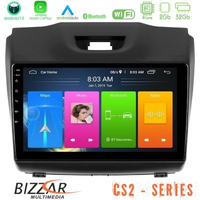 Bizzar CS2 Series 4Core Android14 2+32GB Isuzu D-MAX 2012-2019 Navigation Multimedia Tablet 9" Με Carplay & Android Auto