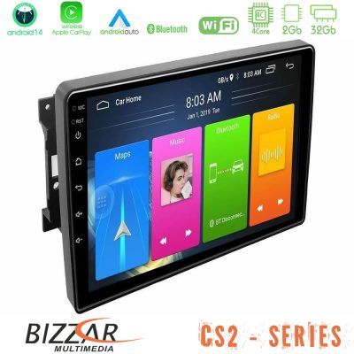 Bizzar CS2 Series 4Core Android14 2+32GB Chrysler / Dodge / Jeep Navigation Multimedia Tablet 10" Με Carplay & Android Auto