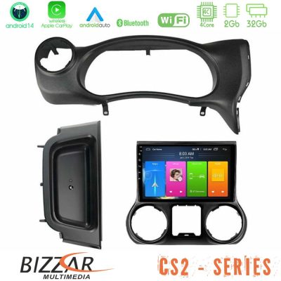 Bizzar CS2 Series 4Core Android14 2+32GB Jeep Wrangler 2014-2017 Navigation Multimedia Tablet 9" Με Carplay & Android Auto