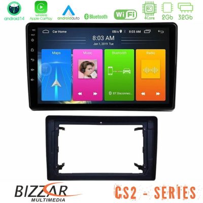 Bizzar CS2 Series 4Core Android14 2+32GB Chrysler / Dodge / Jeep Navigation Multimedia Tablet 10" Με Carplay & Android Auto
