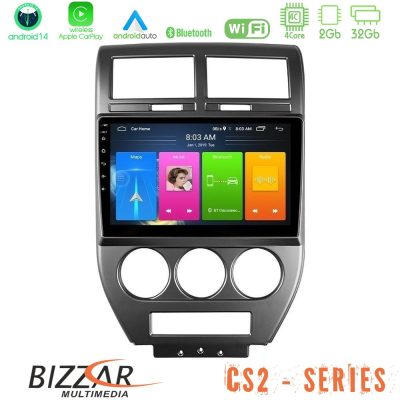 Bizzar CS2 Series 4Core Android14 2+32GB Jeep Compass/Patriot 2007-2008 Navigation Multimedia Tablet 10" Με Carplay & Android Auto