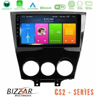 Bizzar CS2 Series 4Core Android14 2+32GB Mazda RX8 2008-2012 Navigation Multimedia Tablet 9" Με Carplay & Android Auto