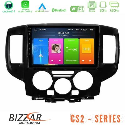 Bizzar CS2 Series 4Core Android14 2+32GB Nissan NV200 Navigation Multimedia Tablet 9" Με Carplay & Android Auto (Μαύρο)