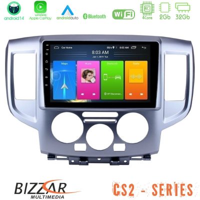 Bizzar CS2 Series 4Core Android14 2+32GB Nissan NV200 Navigation Multimedia Tablet 9" Με Carplay & Android Auto