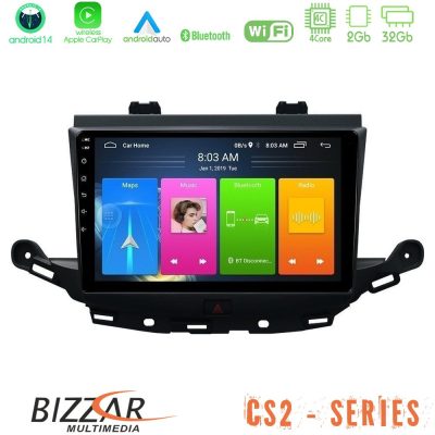 Bizzar CS2 Series 4Core Android14 2+32GB Opel Astra K 2015-2019 Navigation Multimedia Tablet 9" Με Carplay & Android Auto