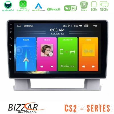 Bizzar CS2 Series 4Core Android14 2+32GB Opel Astra J 2010-2014 Navigation Multimedia Tablet 9" Με Carplay & Android Auto
