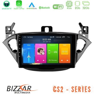 Bizzar CS2 Series 4Core Android14 2+32GB Opel Corsa E/Adam Navigation Multimedia Tablet 9" Με Carplay & Android Auto